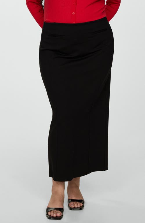 Shop Mango Maxi Pencil Skirt In Black