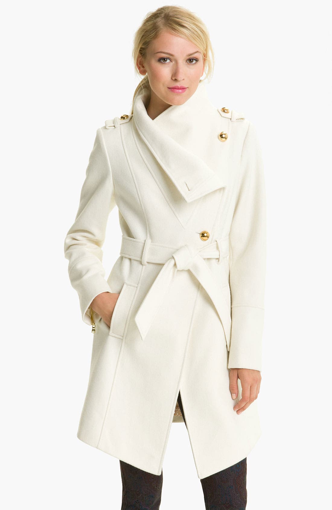 GUESS Belted Asymmetrical Coat Nordstrom