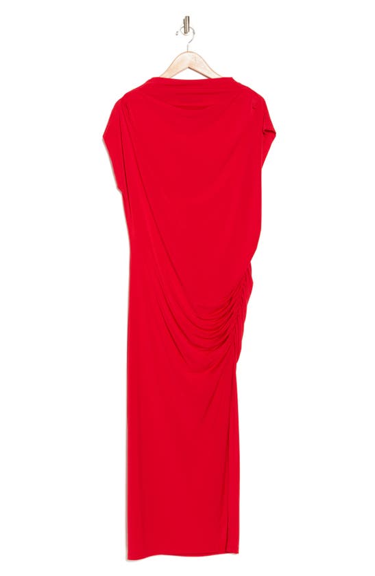 Renee C Ruched Jersey Dress In Red