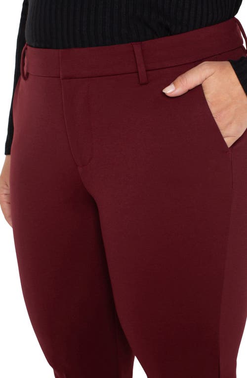 Shop Liverpool Los Angeles  Kelsey Ponte Knit Trousers In Bordeaux