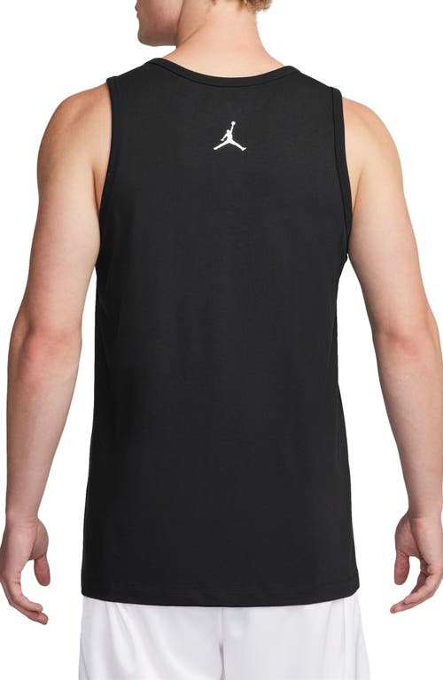 Shop Jordan Flight Essentials Graphic Tank In Black/white/white