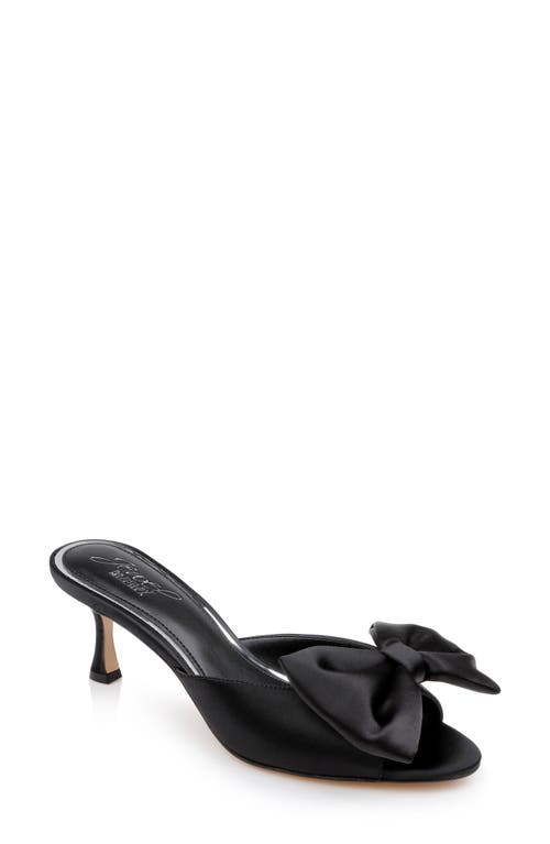 Kora Slide Sandal in Black Satin