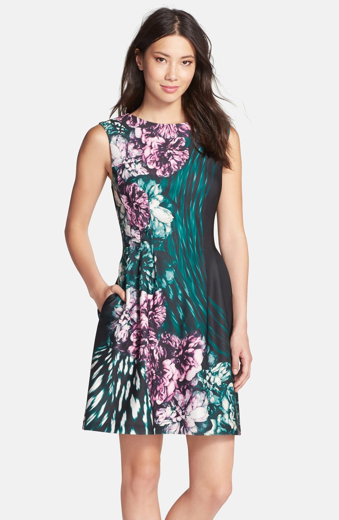 Vince Camuto Floral Scuba Fit & Flare Dress Nordstrom