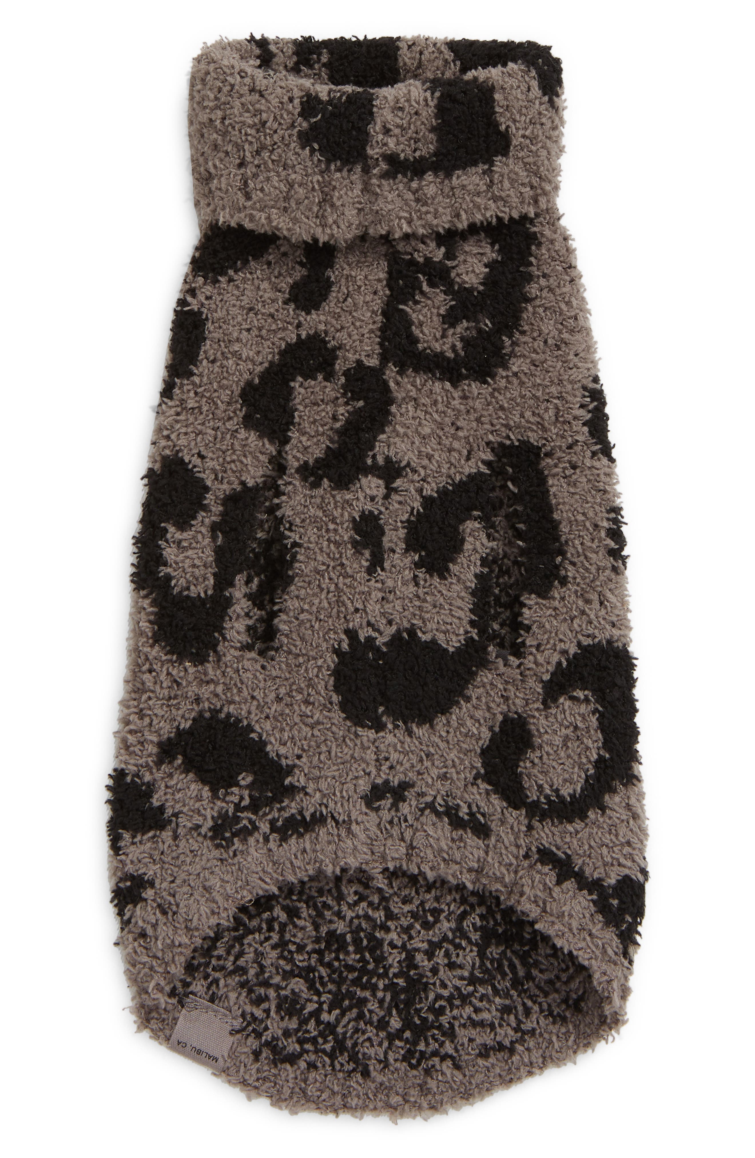 barefoot dreams dog sweater leopard