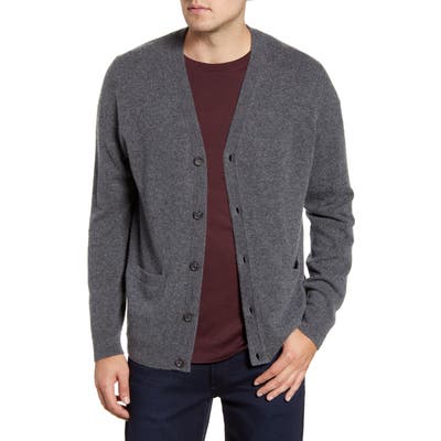 Nordstrom Shop Cashmere Button Front Cardigan, Grey