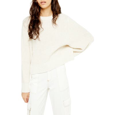 Topshop Rib Knit Sweater, Ivory