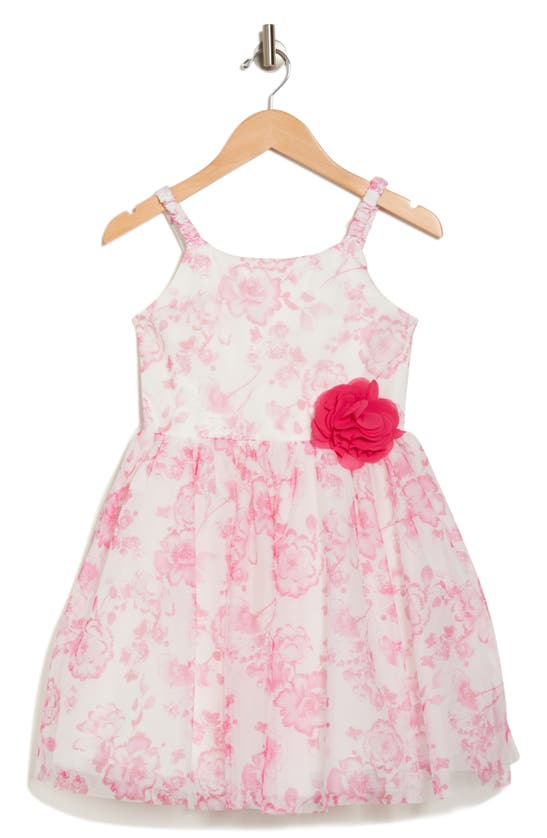 Jessica Simpson Kids' Floral Print Chiffon Dress In Doll Pink