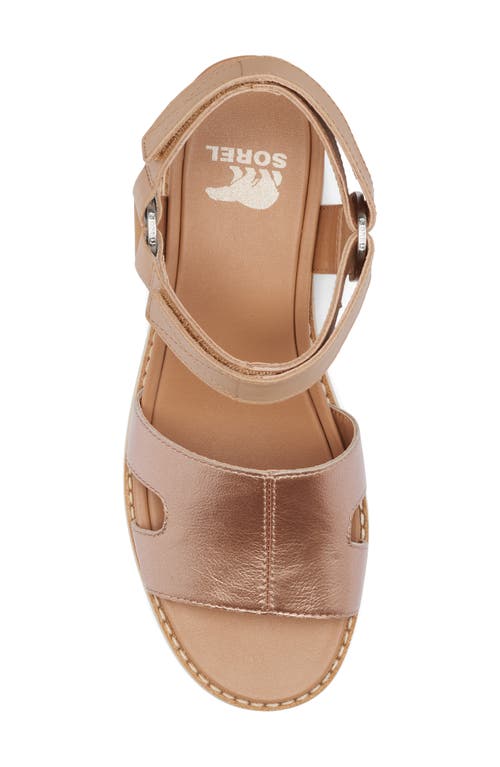 Sorel Joanie Iv Ankle Strap Platform Wedge Sandal In Honest Beige/gum