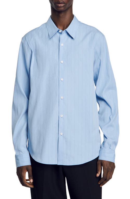 Sandro Hemd Mit Nadelstreifen In Sky Blue