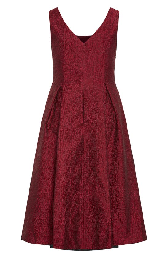 Shop City Chic Estella Jacquard Midi Dress In Love Red