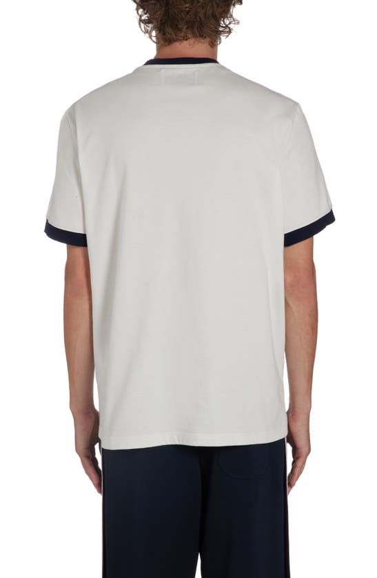 Shop Golden Goose Star Cotton Ringer T-shirt In Heritage White/ Dark Blue