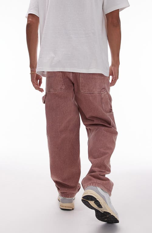 Shop Topman <br />loose Fit Carpenter Jeans<br /> In Pink