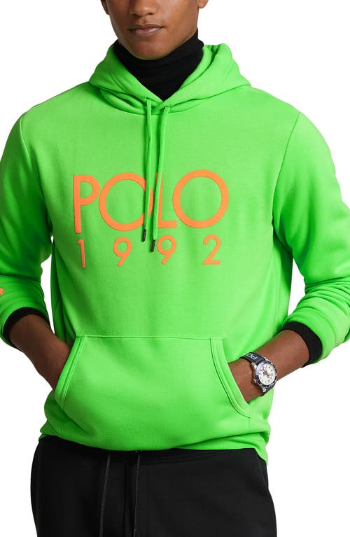 Polo Ralph Lauren Magic Fleece Graphic Hoodie in Blaze Field Lime at Nordstrom, Size Small