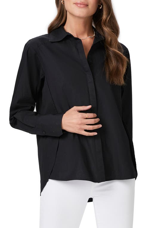 PAIGE Clemence Button-Up Shirt in Black at Nordstrom, Size Medium