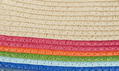 Shop Andy & Evan Kids' Straw Fedora In Beige Rainbow