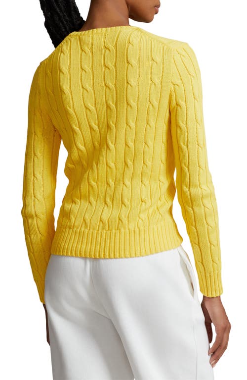 Polo Ralph Lauren Julianna Pima Cotton Cable Stitch Sweater In Trainer Yellow