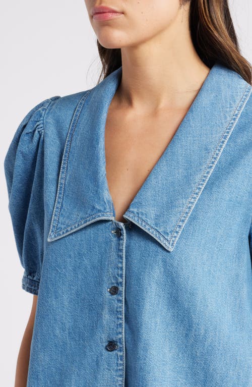 Shop Frame Denim Sailor Button-up Shirt In Starlet