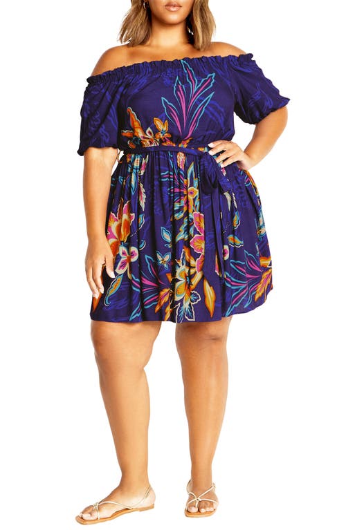 Shop City Chic Isla Floral Off The Shoulder Dress In Island