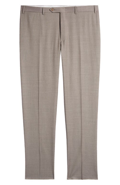 Canali Siena Regular Fit Wool Pants Beige at Nordstrom, Eu