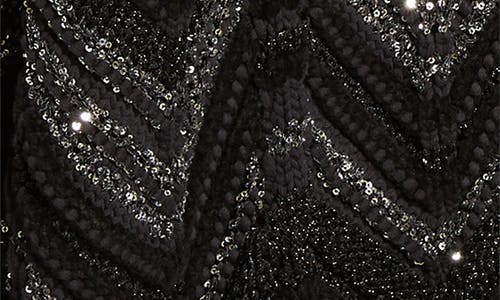 Missoni Sequined Chevron Knit Cardigan In Black