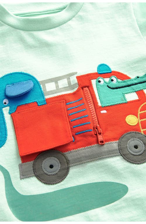 Shop Next Kids' Applliqué Fire Truck Cotton Graphic T-shirt In Green