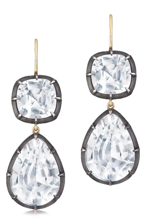 Fred Leighton Collet Double Drop Earrings in White Topaz