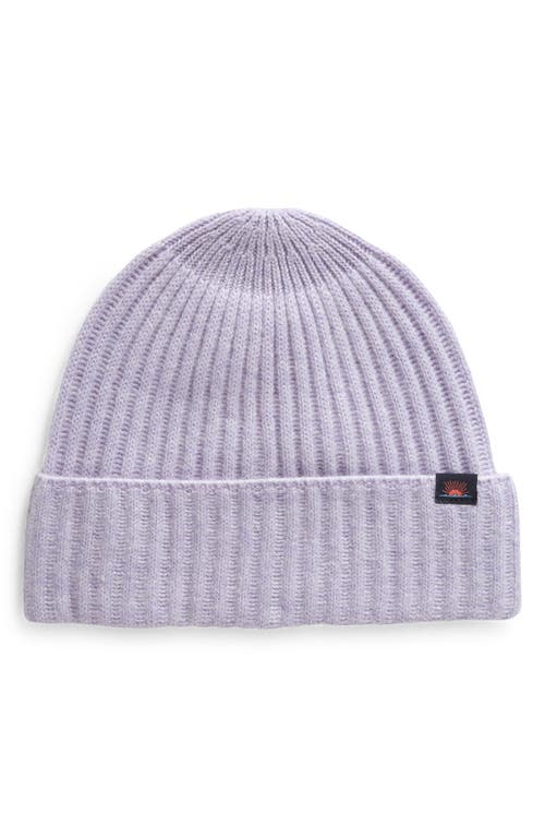 Ribbed Cashmere Beanie in Lavender
