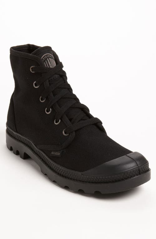 Palladium Pampa Hi Canvas Boots In Black In Black/black