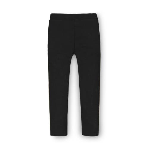 Hope & Henry Baby Girls' Ponte Pant With Side Stripe, Infant In Black With Gold