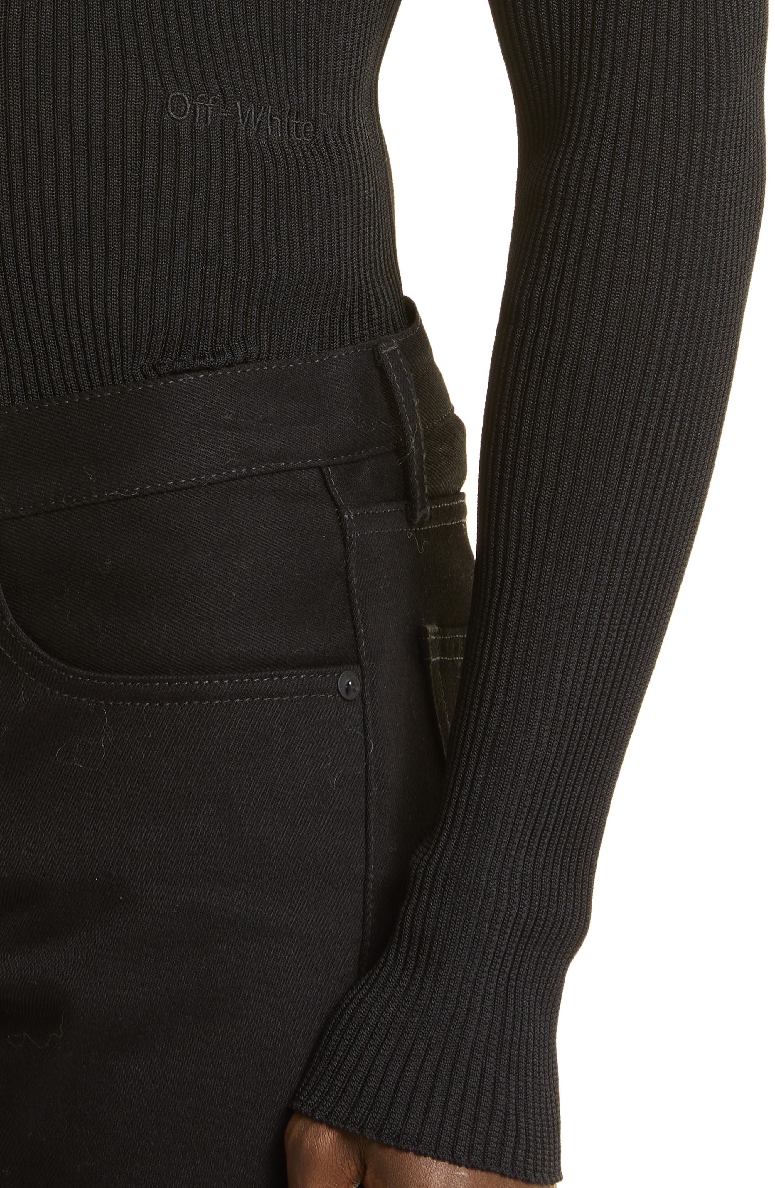 Off-White Helvet Fine Gauge Rib 