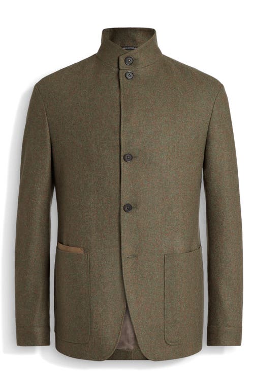 Zegna Oasi Cashmere Il Conte Chore Jacket In Fango
