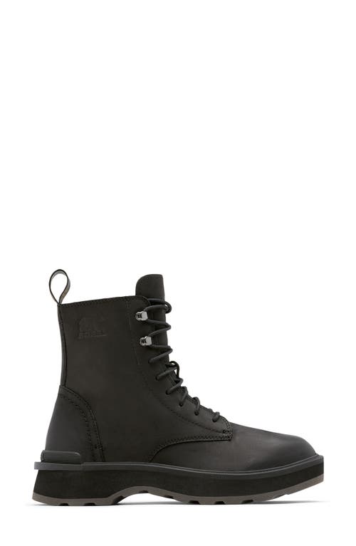 Sorel Hi-line Lace Suede & Leather Boot In Black Jet