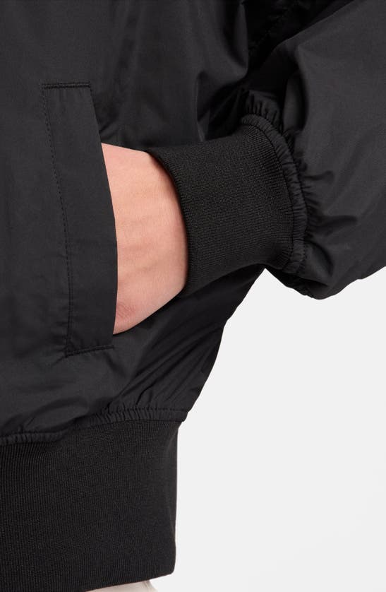 Shop Nike Sportswear Essentials Oversize Bomber Jacket In Black/ White