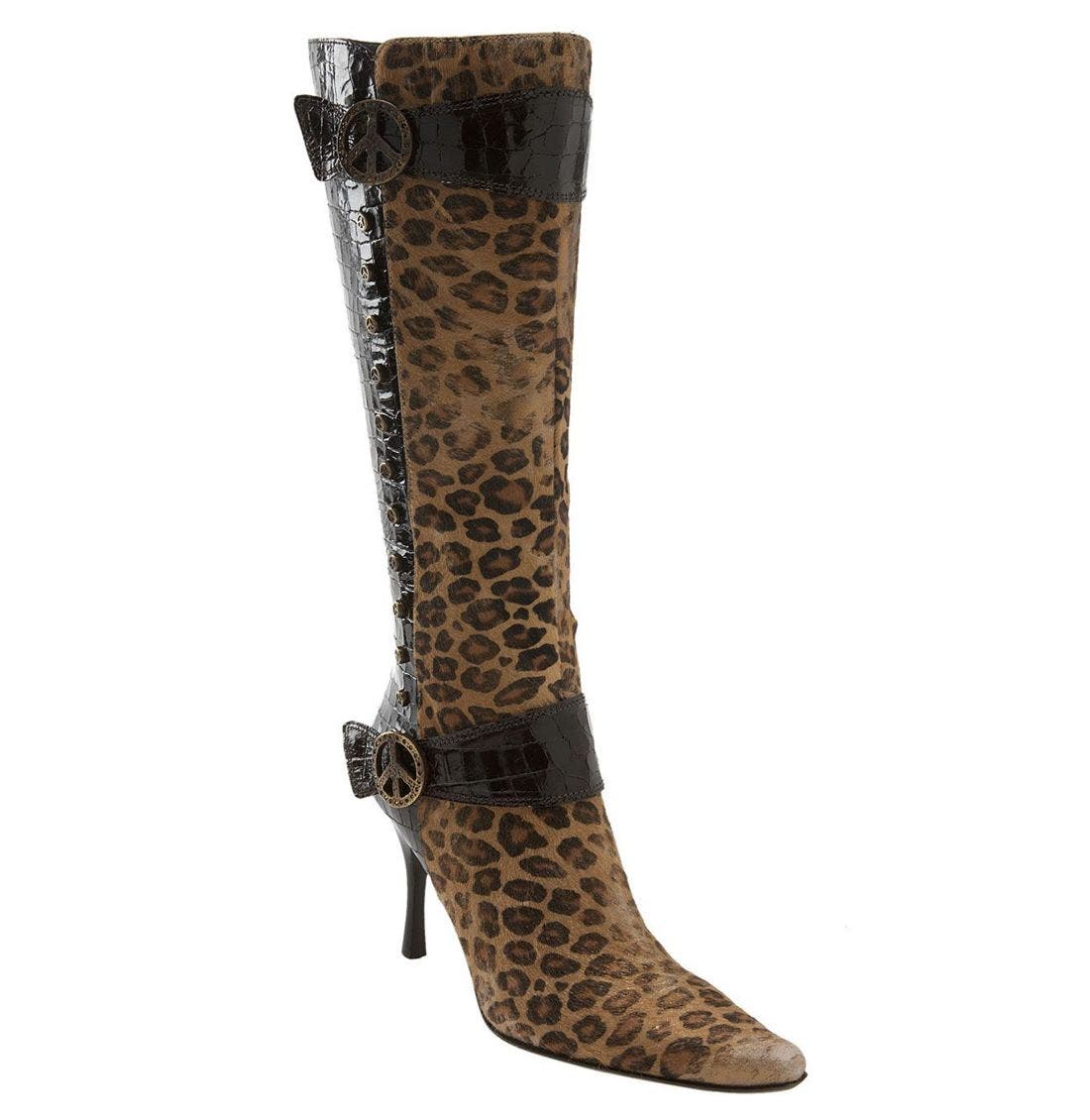 donald pliner leopard boots
