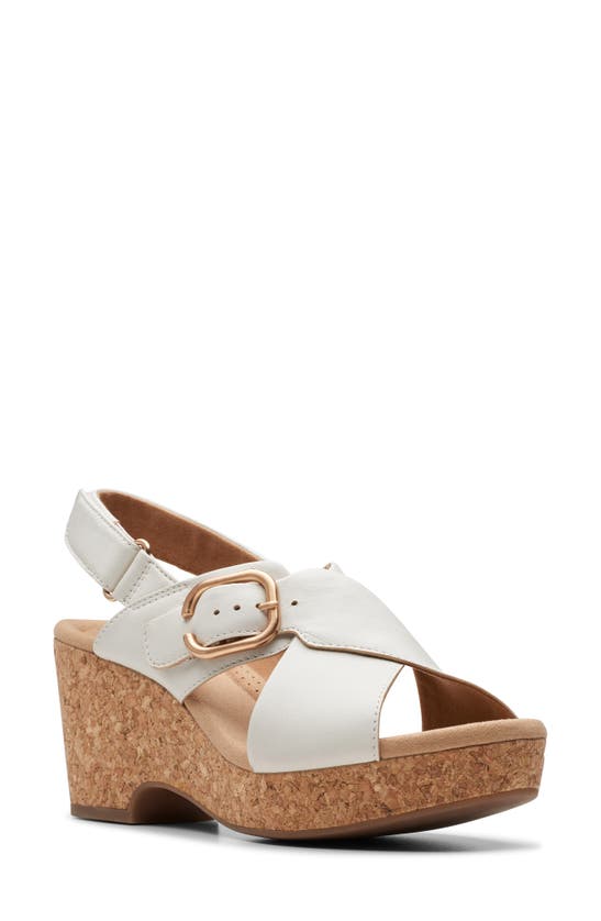 Clarks Women's Giselle Dove Wedge Sandals In Off White Leather