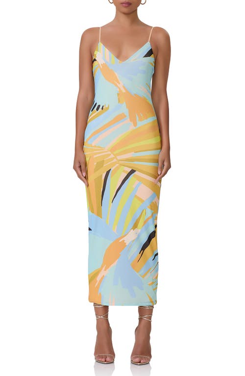 Shop Afrm Amina Mesh Midi Slipdress In Bird Of Paradise