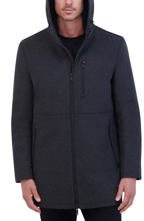 KENNETH COLE WOOL ZIP FRONT WALKER COAT 