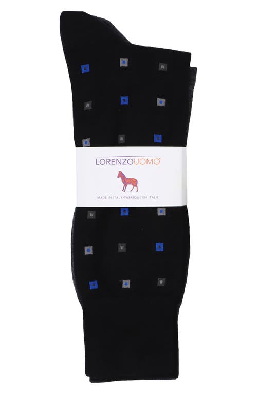 Lorenzo Uomo 2-Pack Wool Blend Dress Socks in Black
