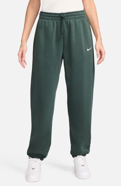 Nike Phoenix Oversize Fleece Sweatpants In Green/sail