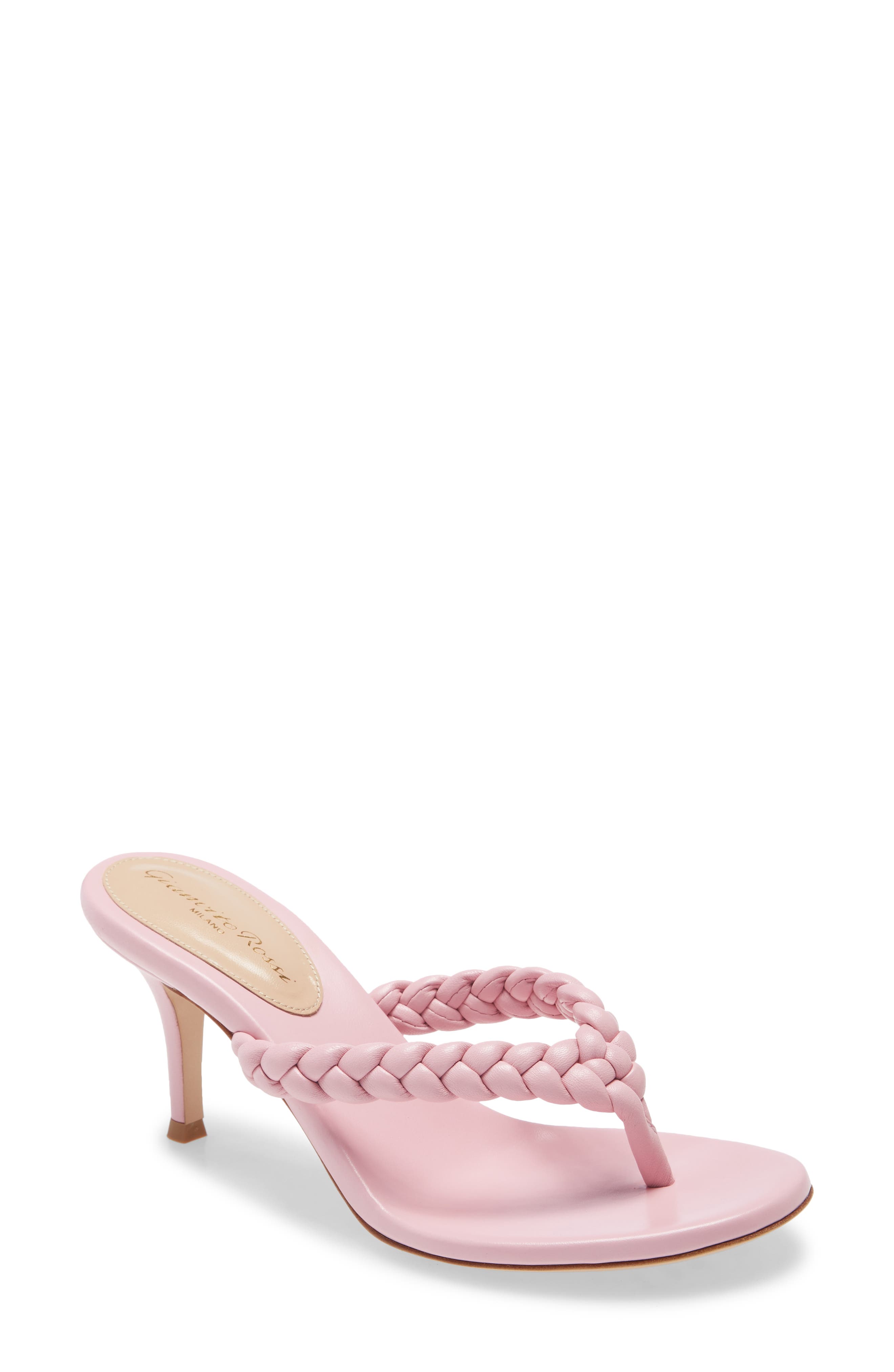 Gianvito Rossi Tropea 70mm Braided Thong Sandals In Pink