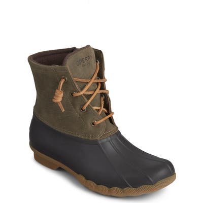 Sperry Saltwater Waterproof Rain Boot- Brown