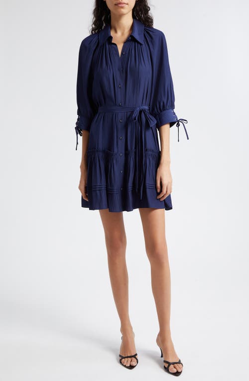 Ramy Brook Alianna Belted Shirtdress Spring Navy at Nordstrom,