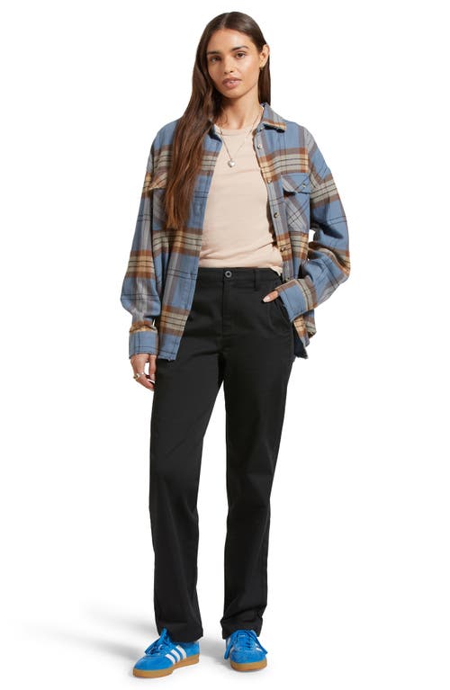 Brixton Bowery Plaid Flannel Button-up Shirt In Blue Mirage/dill Plaid