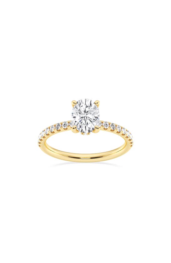 Shop Badgley Mischka Collection Oval Cut Lab Created Diamond Ring In Yellow Gold