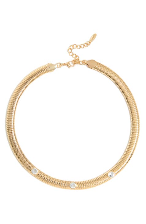 Crystal Omega Chain Collar Necklace