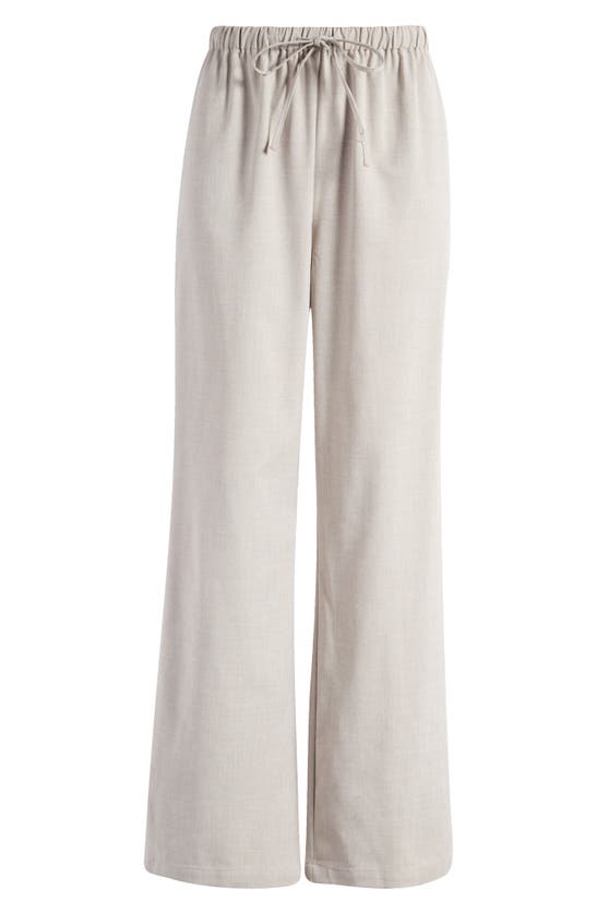 Shop Reformation Olina Tie Waist Wide Leg Pants In Natural