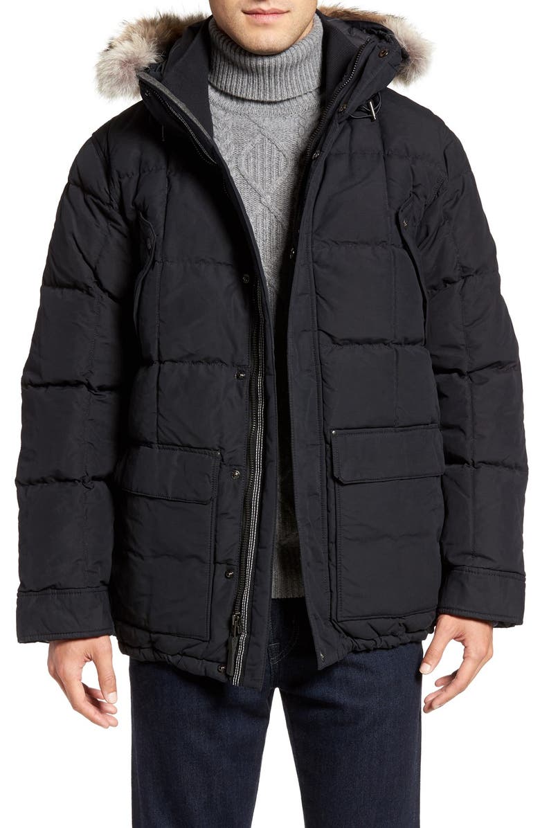 Sorel Ankeny Quilted Goose Down Jacket with Detachable Genuine Coyote ...