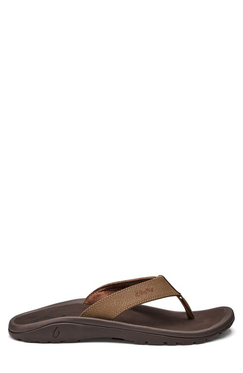 Olukai Ohana Flip Flop In Tan / Dk Java