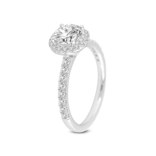Asany Love Grown Collection 14k White Gold Round Cut Lab Grown Diamond Halo Engagement Ring In 14k White Gold