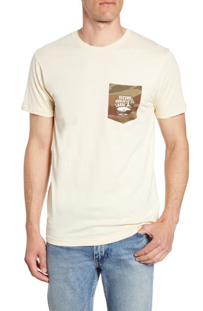 Patagonia Defend Public Lands Organic Cotton Graphic Pocket T-shirt In Oyster White